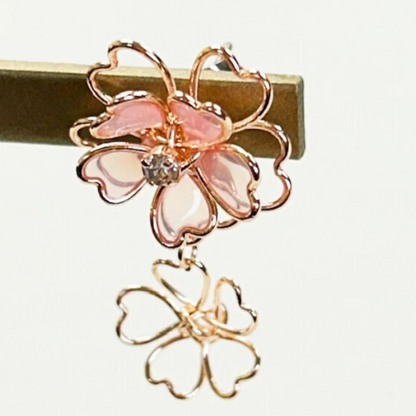 Pendientes de dos flores de sakura